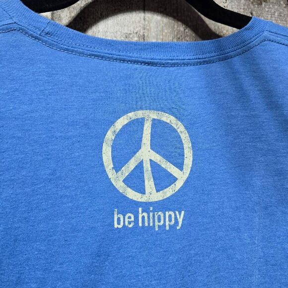 Be Hippy Blue Come Together Peace Sign Graphic T-Shirt Unisex - Picture 4 of 5